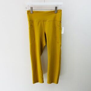 Old Navy High-Rise PowerSoft Crop Pockets Leggings in Mustard Yellow (M) NWT!
